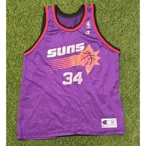 VTG CHAMPION PHOENIX SUNS CHARLES BARKLEY BASKETBALL JERSEY 48 XL ABS